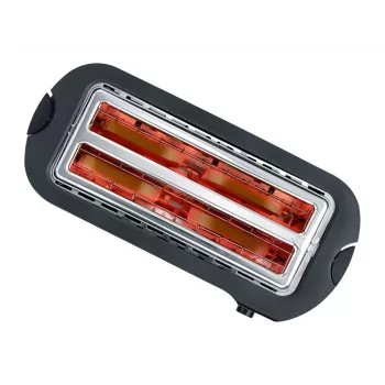 Automatische lange-sleuf toaster AT 2590 (roestvrij staal/zwart, 1.400 watt, voor 4 sneetjes toast)