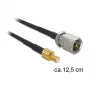 Coaxkabel DeLOCK 88473 0,125m FME SMB goud zwart