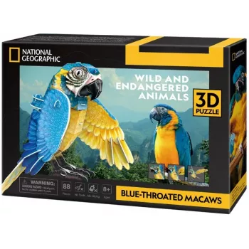 3D-puzzel Cubicfun blauwkeelara, 88 stukjes, model 306-DS1097H