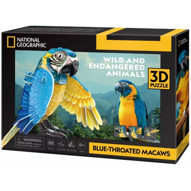 3D-puzzel Cubicfun blauwkeelara, 88 stukjes, model 306-DS1097H