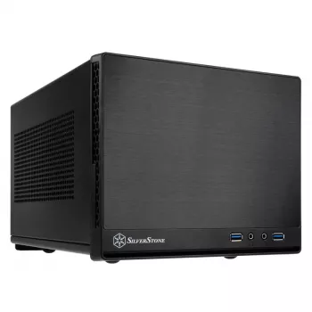 SilverStone SUGO 13 - Desktop - Mini-DTX - zonder voeding (AT / PS/2) - zwart - USB/audio (SST-SG13B-Q)