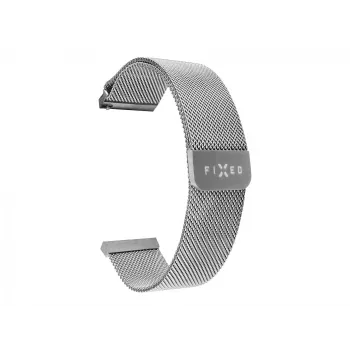 Horloge mesh-armband FIXED FIXMEST-22MM-SL — 22 mm, snelgesp, zilver, roestvrij staal