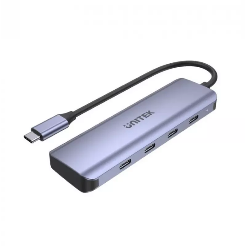 UNITEK uHUB Q4 USB-hub Type-C 5000 Mbit/s grijs