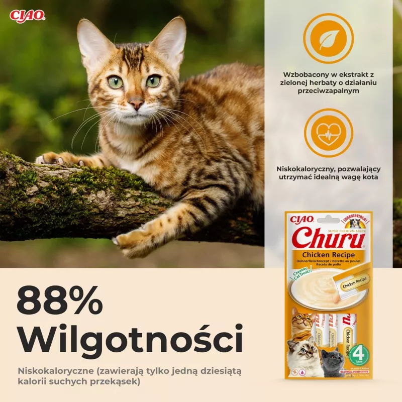 INABA Churu Chicken - Kattenlekkernijen - 4x14 g