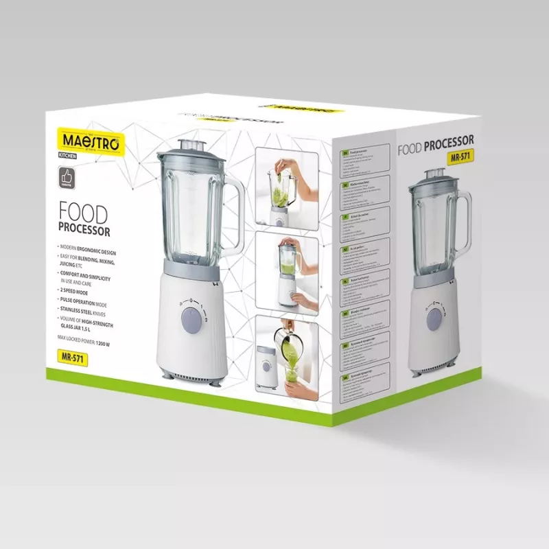 Keukenmachine Maestro MR-571 1200W wit/grijs — multifunctionele keukenmachine