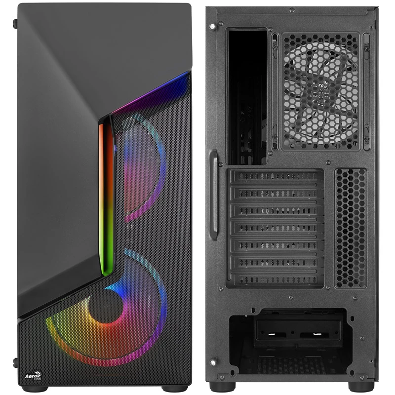 Aerocool Scape-G-BK-v2 midi-tower, Tempered Glass, FRGB - zwart
