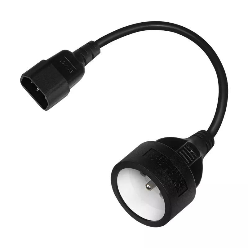 Savio CL-180 Voedingskabeladapter IEC C14 naar CEE 7/5, 15 cm