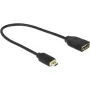DELOCK kabel HDMI Micro D stekker > HDMI A bus High Speed met Ethernet 3D 4K 20cm Premium Slim