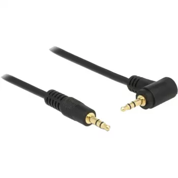 DeLOCK - audiokabel - 24 AWG - mini-jack stereo 3,5 mm (M) - mini-jack stereo 3,5 mm (M) - 50cm - zwart - connector in 90°-hoek (83752)