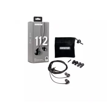 Shure SE112-GR bedrade in-ear hoofdtelefoon voor bellen/muziek, zwart, grijs