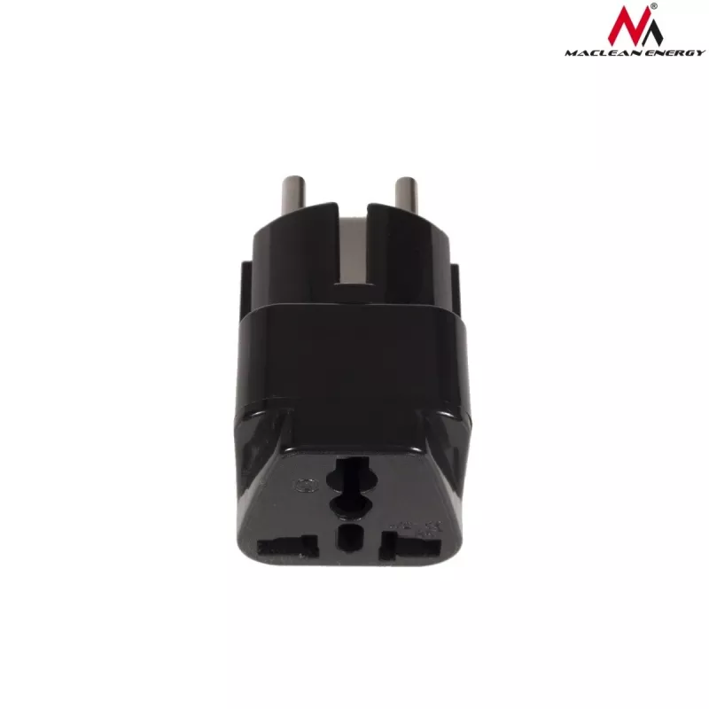 Maclean MCE155 universele stekkeradapter, UK-stopcontact naar EU-stekker, zwart