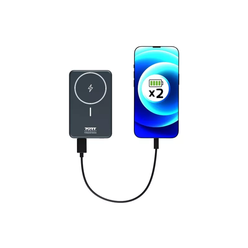 Port Designs 907005 Powerbank 10000 mAh draadloos laden zwart