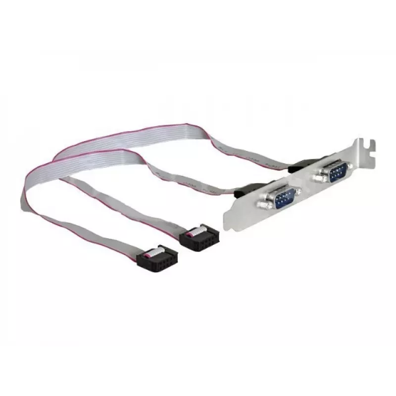 Delock Slotbracket, 2 x seriële poort (DB9 male), 40 cm