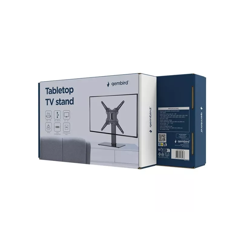 Gembird TVS-D55S-01 tafel-TV-standaard (draaibaar), 23 - 55, zwart