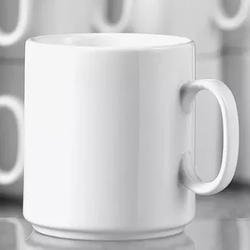 Esmeyer Diane 402-316 porseleinen koffiemok 280 ml, wit, set van 6