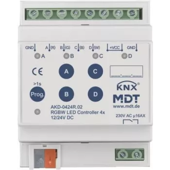 MDT AKD-0424R.02 LED-controller, RGBW, 4-voudig, 4TE, REG (AKD-0424R.02)