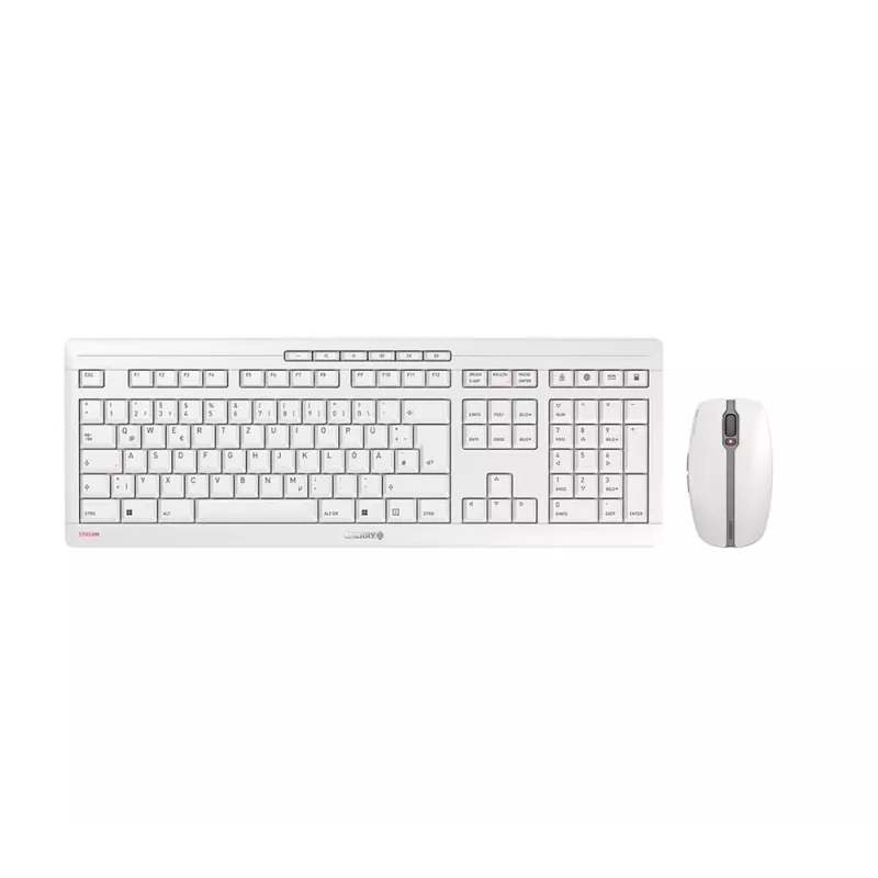 CHERRY Stream Desktop Recharge toetsenbord muis inbegrepen universeel RF draadloos QWERTZ Duits grijs