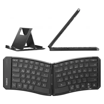 Inateck full-size gebogen Bluetooth-toetsenbord N0131 QWERTZ schakelaars zwart