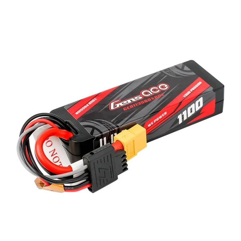 Lipo Gens ace G-Tech 1100mAh 11.1V 3S1P 60C GRP-76 Hardcase accu met XT60 stekker