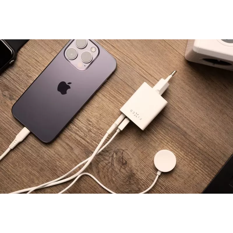Reisoplader FIXED Fixed Mini USB-C/USB 45W — compacte dual-port-oplader met USB-C en USB-A