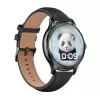 Smartwatch Colmi L28 met zwarte siliconen en zwarte lederen band