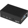 Aluminium behuizing voor Raspberry Pi 4 B van JYT, model RB-AlucaseP4+01B, zwarte uitvoering