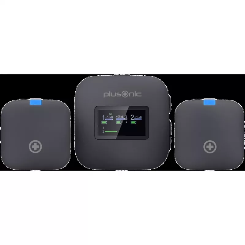 Draadloze microfoonkit Plusonic PS-TDS8 met USB-C-, Lightning- en 3,5mm-connectiviteit