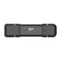Silicon Power DS72 250 GB draagbare stick-SSD, USB 3.2 Gen 2, USB-A/USB-C, zwart
