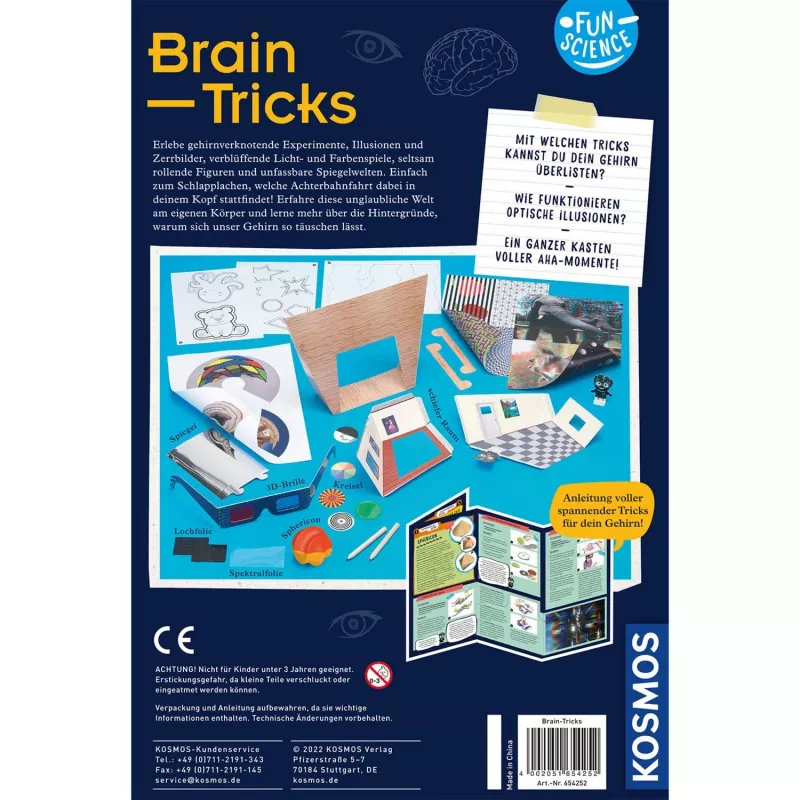 Kosmos Fun Science Brain Tricks, experimenteerset, elektriciteit, 8 jaar, meerkleurig