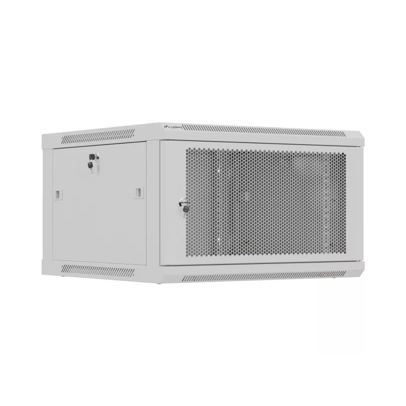 Rackkast 19 inch 6U 600x600 grijs geperforeerd