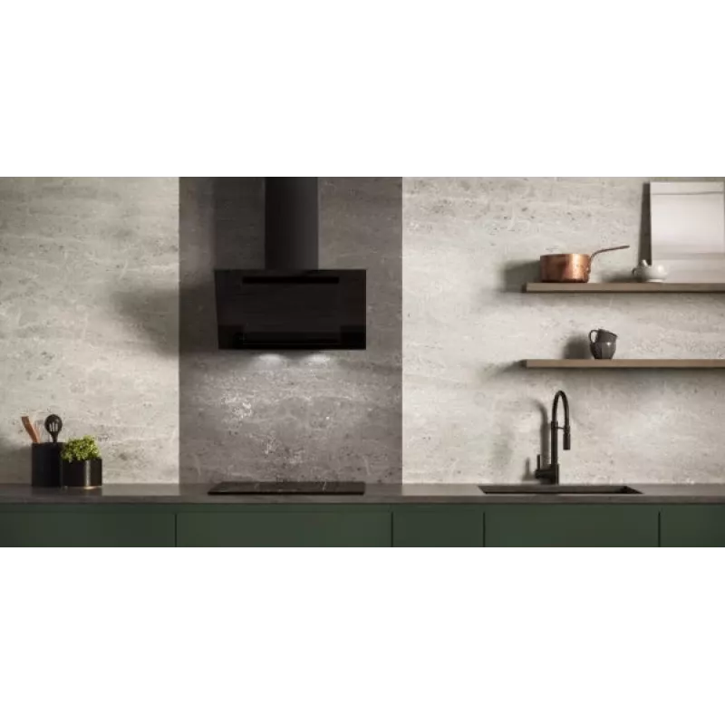 Verticale Eco Duo glas wand-dampkap zwart