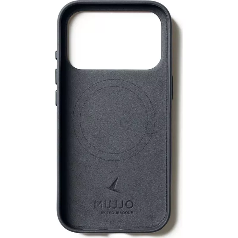 Mujjo Full Leather Case MagSafe hoes voor iPhone 17 Pro grijs