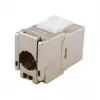 Afgeschermde Cat.6A slanke Keystone Jack, EQUIP 767223, gereedschapsloos, RJ-45, plat, zilver, 8 stuks