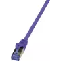 LogiLink CQ303VS RJ45 netwerkkabel, patchkabel CAT 6a S/FTP 1,00 m paars vlamvertragend, halogeenvrij