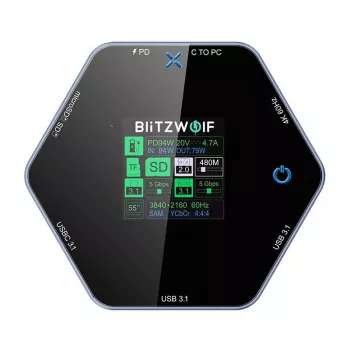 Dockingstation BlitzWolf BW-TH16 8in1 USB 100W met LCD smart display