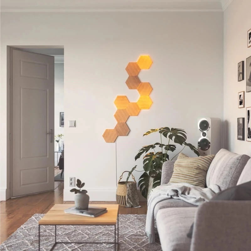 Sfeerverlichting Nanoleaf Elements Houtlook Hexagon Uitbreidingspakket 3 stuks