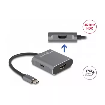 DeLOCK USB Type-C splitter DP Alt Mode naar 2 x HDMI MST 3840x2160