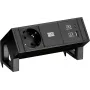 Bachmann DESK2 1x CEE7/3 USB A/C oplader zwart (902.9109)