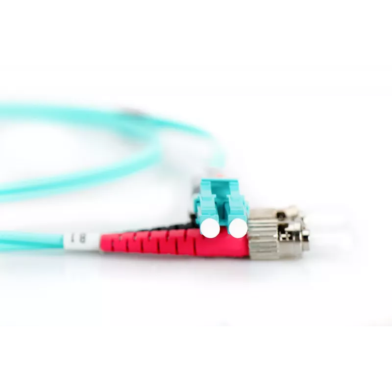 DIGITUS Professional - Patchkabel - LC Multi-Mode (M) - ST multi-mode (M) - 1,0m - Glasvezel - 50/125 micrometer - OM3 - halogeenvrij, met knikbescherming