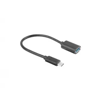 LANBERG AD-UC-UA-04 adapter USB Type-C stekker - USB Type-A bus 15cm zwart