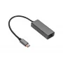 Akyga AK-AD-65 USB-C-naar-Gigabit-Ethernet-adapter, RJ45, 15 cm, zilver