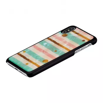 Beschermhoes voor smartphone iKins voor iPhone XS Max — Pop Mint zwart, harde schaal met verhoogde randen