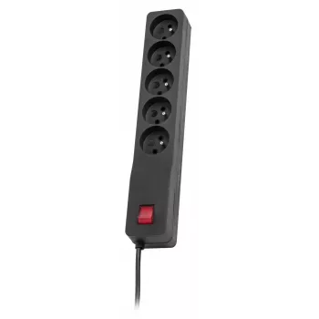 Stroomverlengsnoer Lestar 3 m binnen zwart met aan/uit-schakelaar en controlelampje, 230 V AC, 10 A