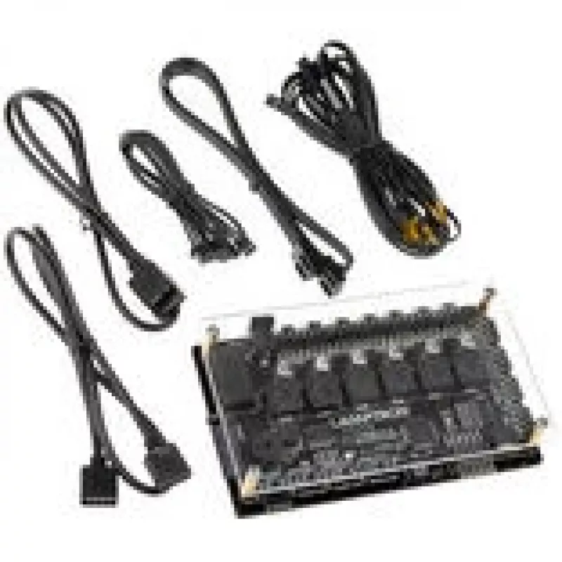 Lamptron auto-controller CT630 PWM ARGB — compacte PWM-ARGB-ventilator/controller, zwart