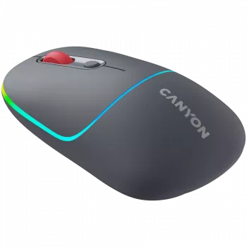 Canyon MW-22 2in1 RGB draadloze muis - grijs - Bluetooth/RF - 1.600 dpi - oplaadbaar