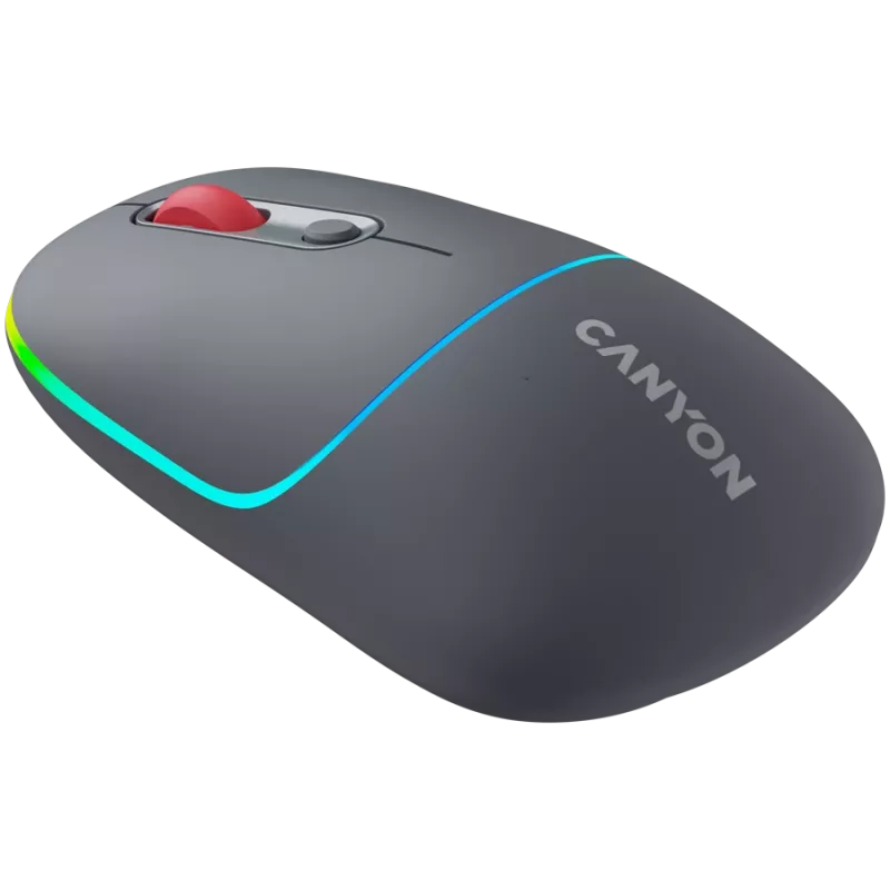 Canyon MW-22 2in1 RGB draadloze muis - grijs - Bluetooth/RF - 1.600 dpi - oplaadbaar