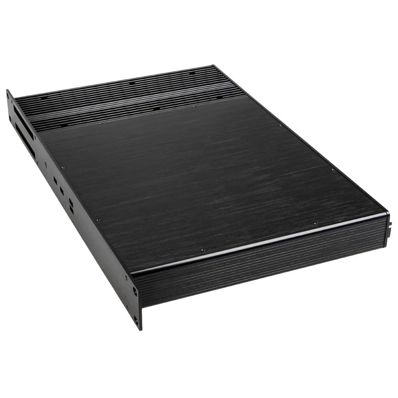 Akasa Galileo TU3 1U rackmount Thin Mini-ITX-behuizing, ventilatorloos, OEM, Zwart
