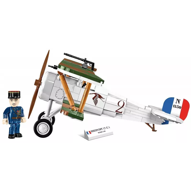 Constructieset Cobi Blocks Nieuport 17 C.1 277 stuks — modelvliegtuigbouwpakket, verzamelbaar steekblokjesset