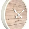 NeXtime klok 3134wi Plank, Ø50 cm, wand, wit
