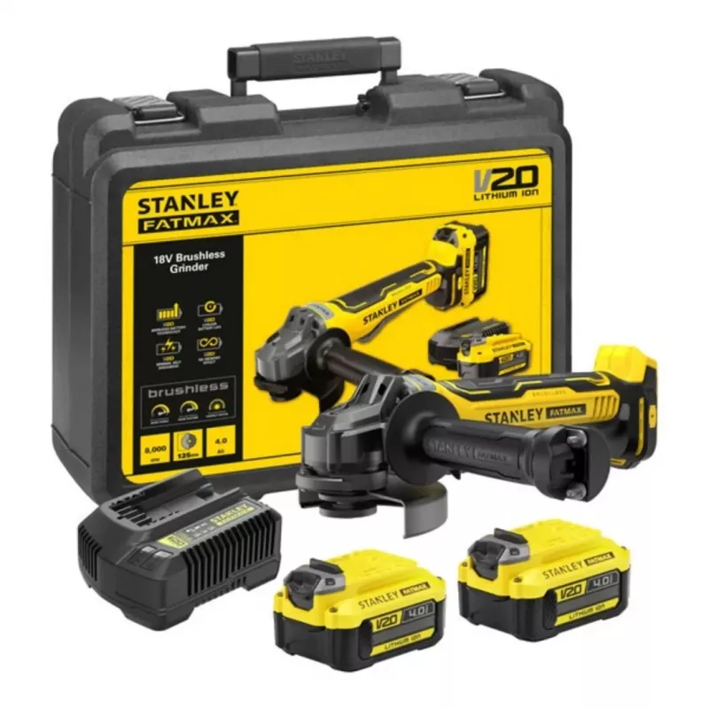 125 mm accu-haakse slijper 2x4.0Ah SFMCG700M2K STANLEY